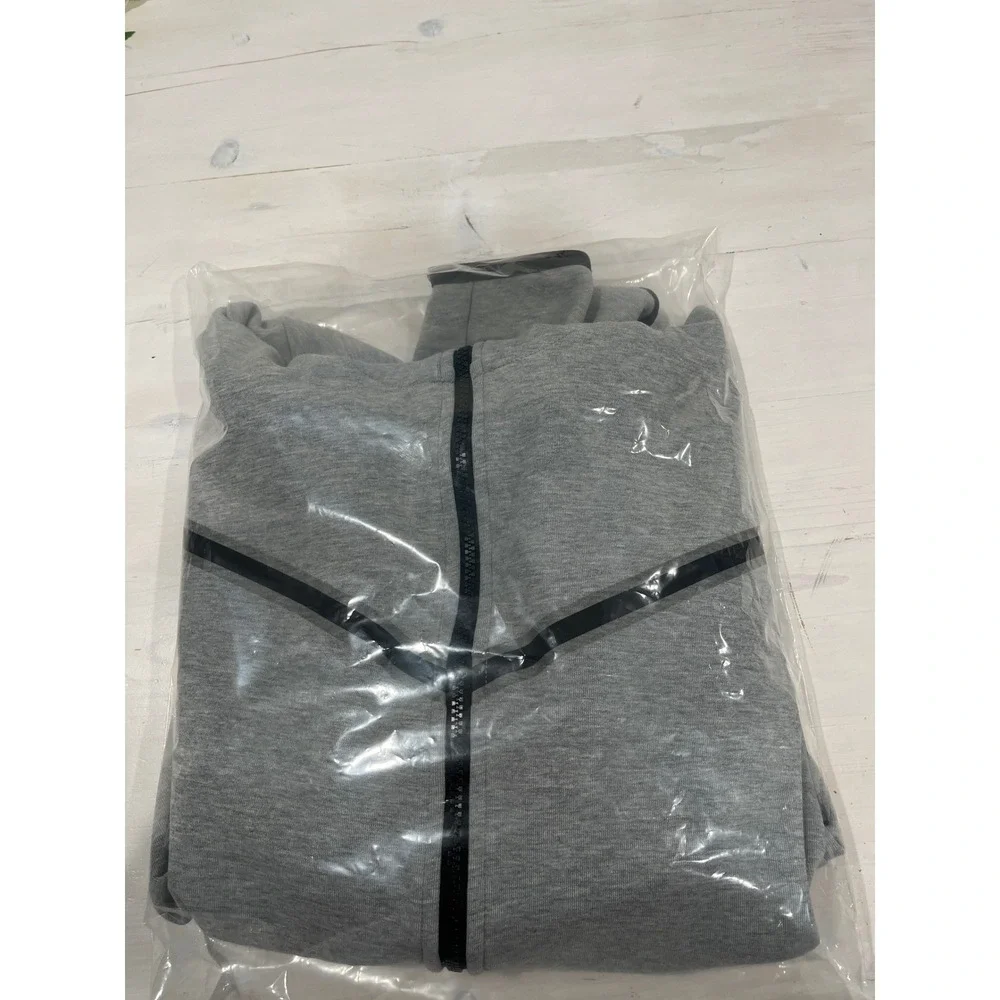 Rare blank no‎ logo Nike Tech Fleece Full Zip Hoodie Gray Men's Large